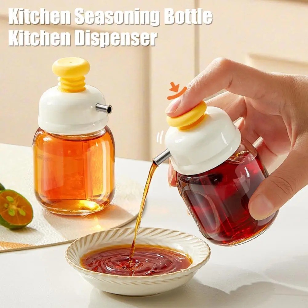 MYK01 Botol Minyak Kaca Kecap Tipe Tekan Terkendali 100ml Pompa Botol Mini Praktis