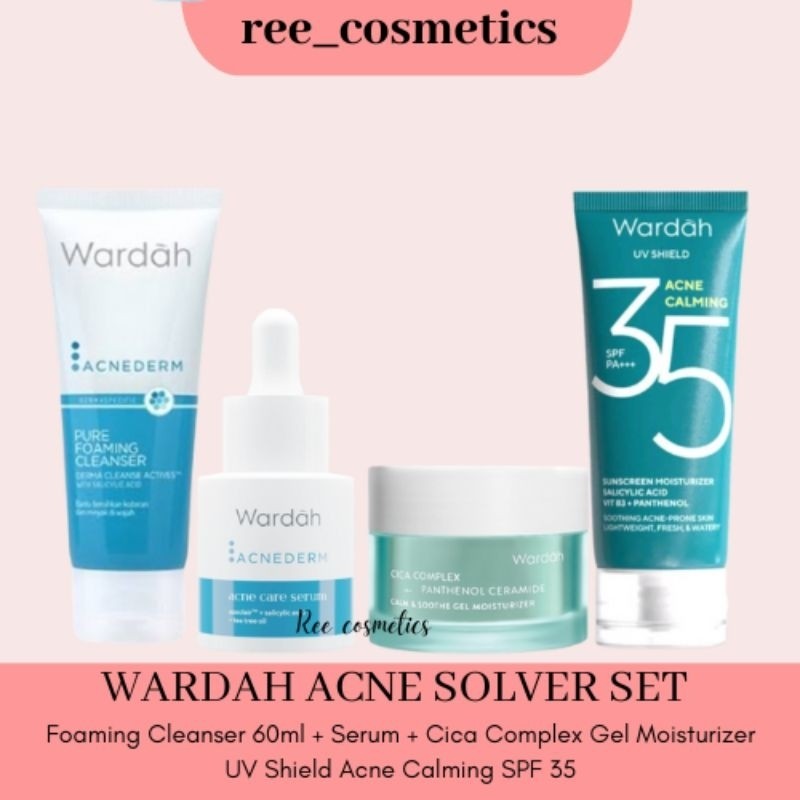 WARDAH Acnederm 1 Paket Lengkap Acne Solver Set | Skincare Wardah 1 Set