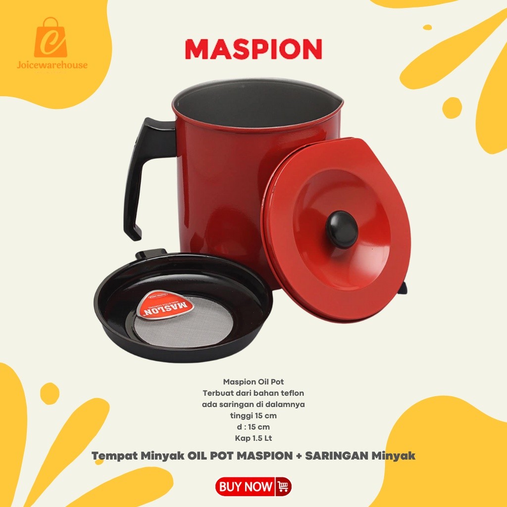 Tempat Minyak Goreng OIL POT MASPION + SARINGAN Minyak DISKON