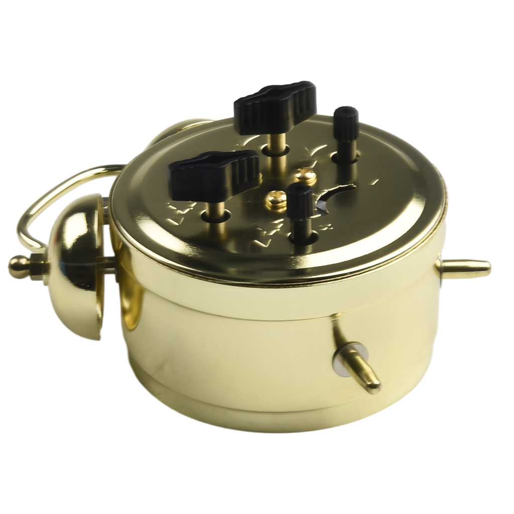 Alarm Clock Horseshoe Mechanical Gold Spring Manual Spring Vintage Metal Clock Cute Desk Bedroom Dec