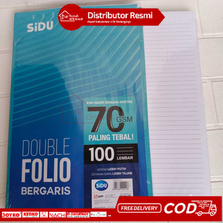 [ 1 Pack ] KERTAS Double Folio Bergaris 100 Lembar