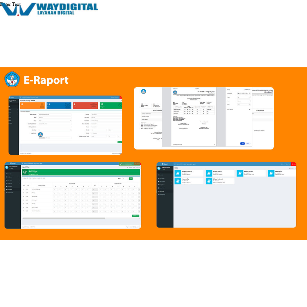 E-Raport Source Code Aplikasi Raport Sekolah Online / Offline