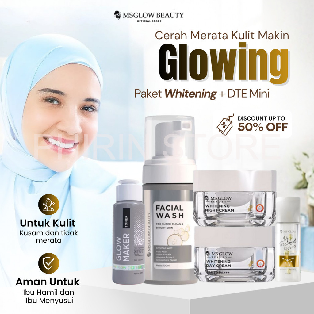 Ms Glow Beauty Paket Wajah Whitening Skincare 1 Set Lengkap Mencerahkan Wajah Glowing BELI 2 MURAH