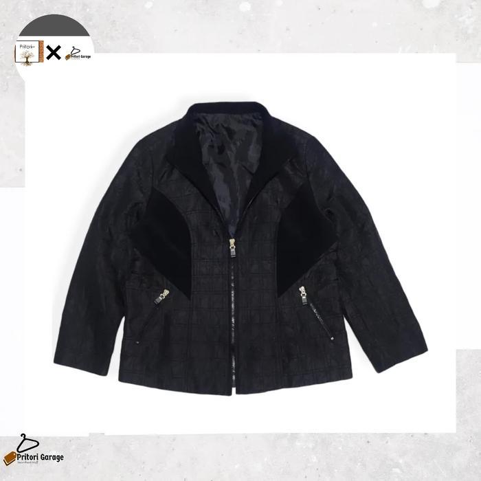 Harington Corduroy Pleated Puffer Jacket Box Cut 88 Designer Black