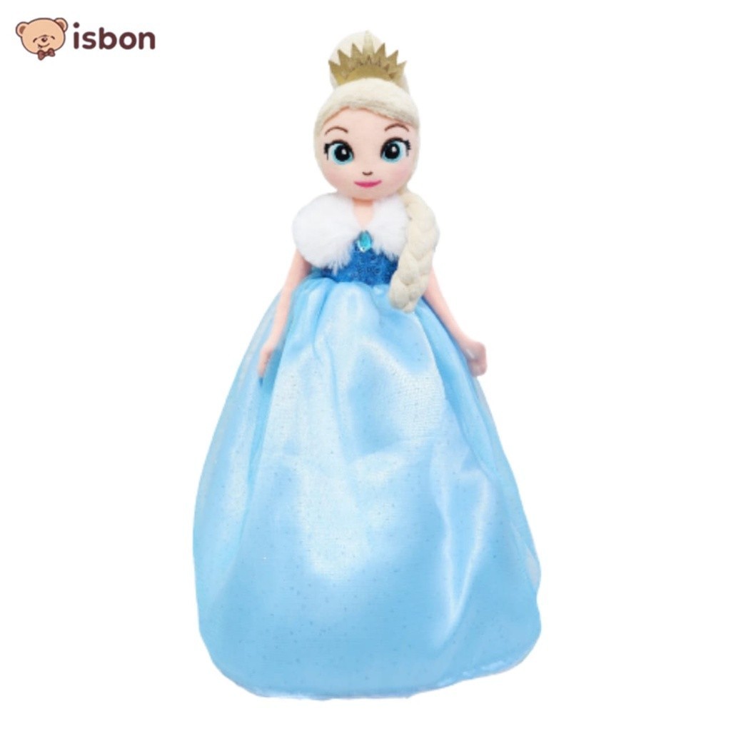 Boneka princess lisa biru mainan anak perempuan istana boneka plush elsa kartun karakter cewek dan h
