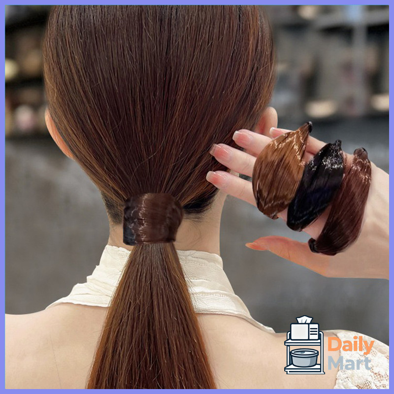 Rambut palsu, ikat rambut, tali rambut ekor kuda, ikat rambut model rambut imitasi, karet gelang wan