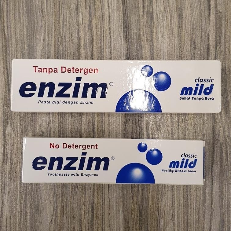 Enzim Pasta Gigi Classic Mild Sehat Tanpa Busa Ukuran 63ml / 124ml
