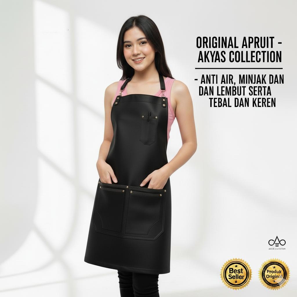 APRON KULIT KEREN PRIA/WANITA CELEMEK MASAK Bahan Kulit Apron Barista Apron Bartender Celemek Dapur 