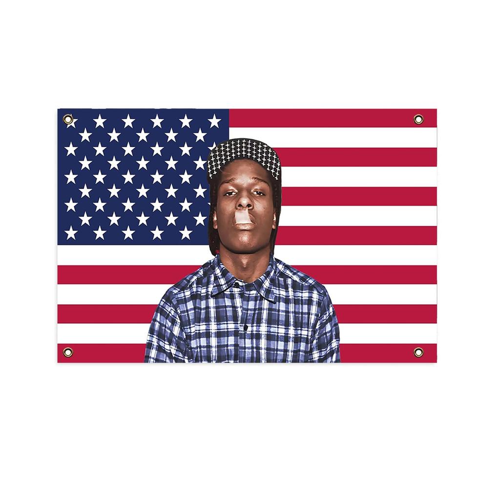 Asap Musics Rocky Flag,Asap Mob Rocky With Music Art Print Flag,Polyester Art Decorative Wall Flag