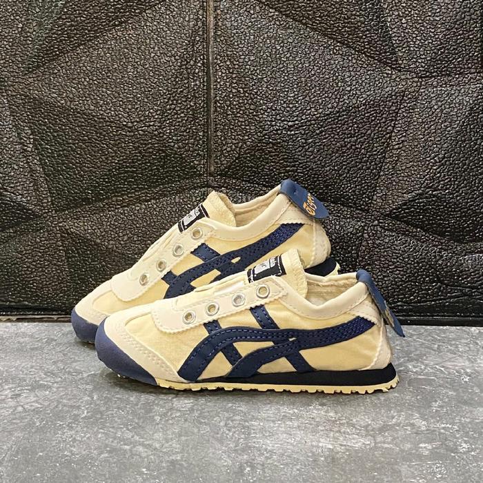 Sepatu Anaku Pria Dan Wanita Slip On Canvas Onits Tanpa Tali - krem putih biru merah, 21