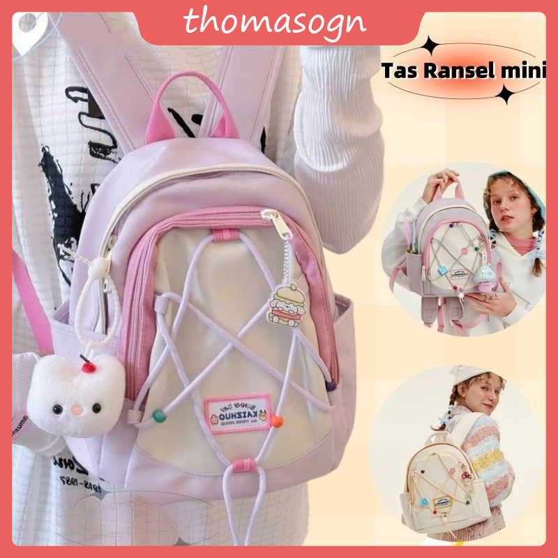 Tas Ransel Mini Wanita lucu Tas Sekolah Anak Perempuan Kecil Vintage Korea import Kekinian backpack 