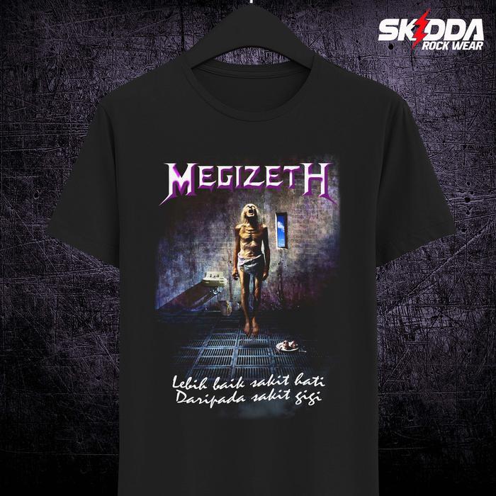 (COD) Kaos Lucu Parodi Megadeth Megizeth 02- Premium NSA- Hitam -S-XL - S