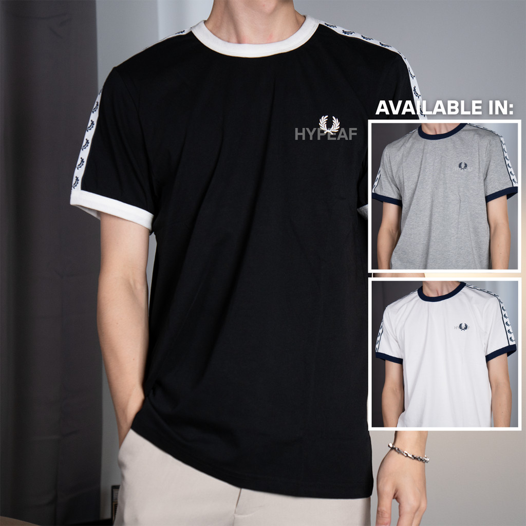 FRED PERRY Taped Ringer Tshirt Tee Baju Kaos Original