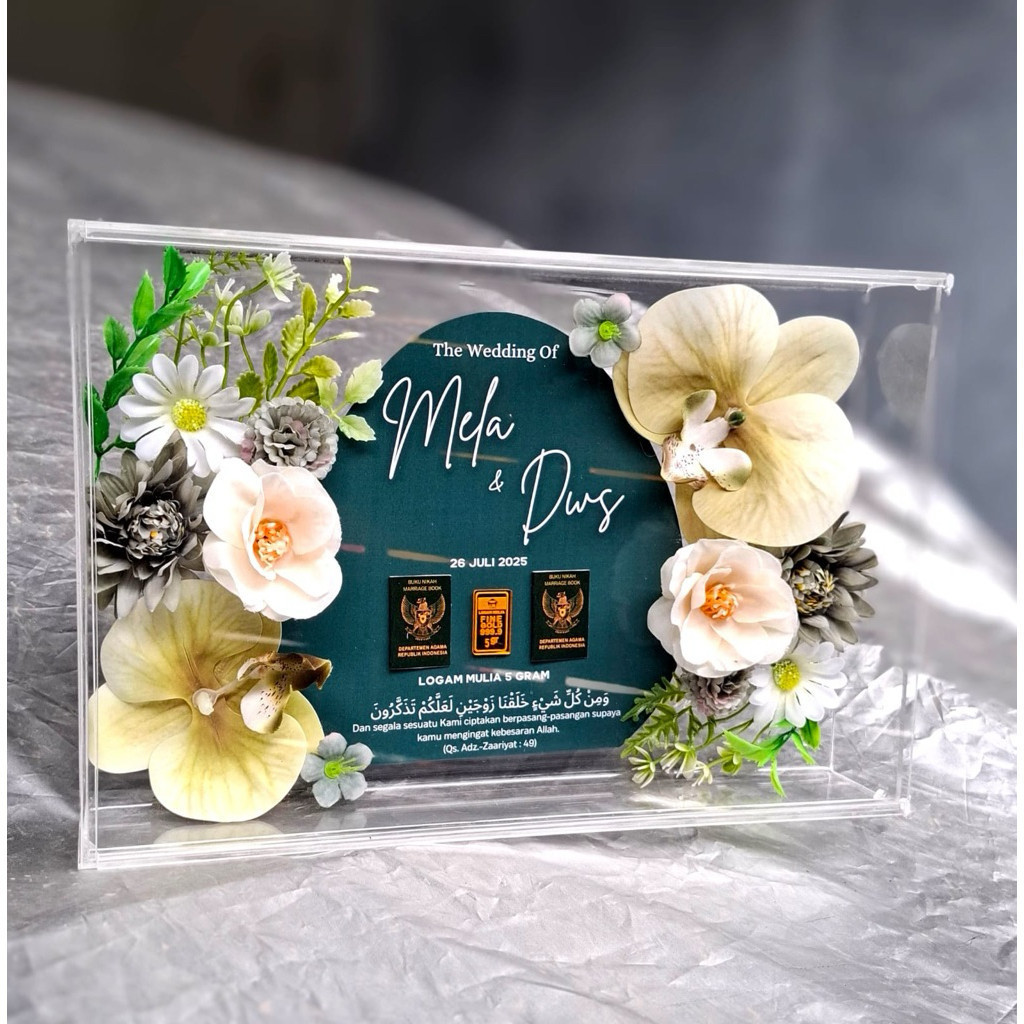 MAHAR AKRILIK 30x20 TRANSPARAN| MAHAR MEWAH| MAHAR UANG | MAHAR ESTETIK