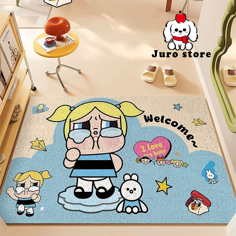 JURO Keset Outdoor Shinchan , Crybab(y P0pmart Penyerap Air Anti Selip ,Keset Pintu, Keset Kulit Ber