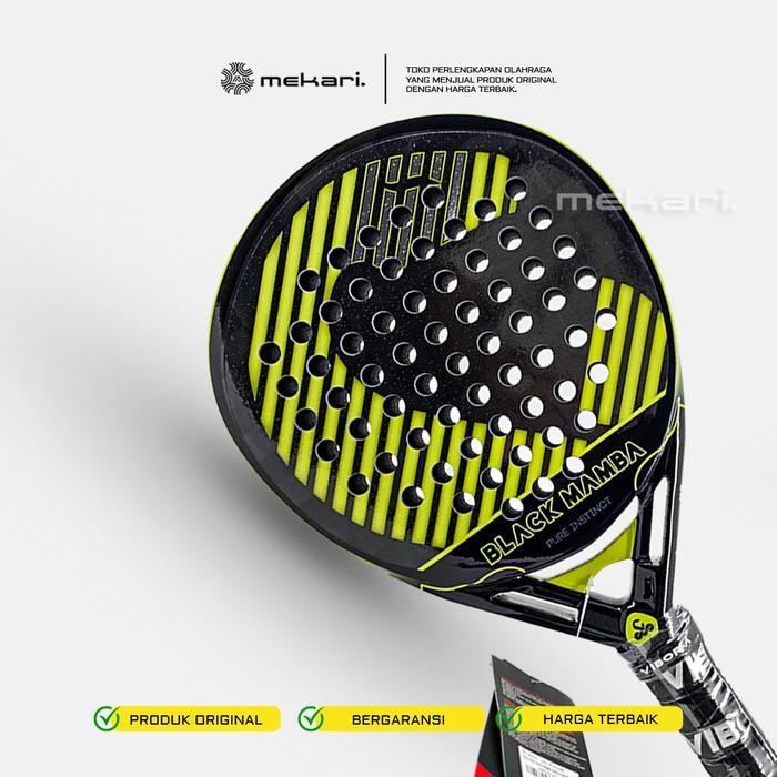 Vibor-A Raket Padel BLACK MAMBA EVO PRO BLACK 2026 - Hybrid Round, Frame Carbon, Faces Jacquard Carb