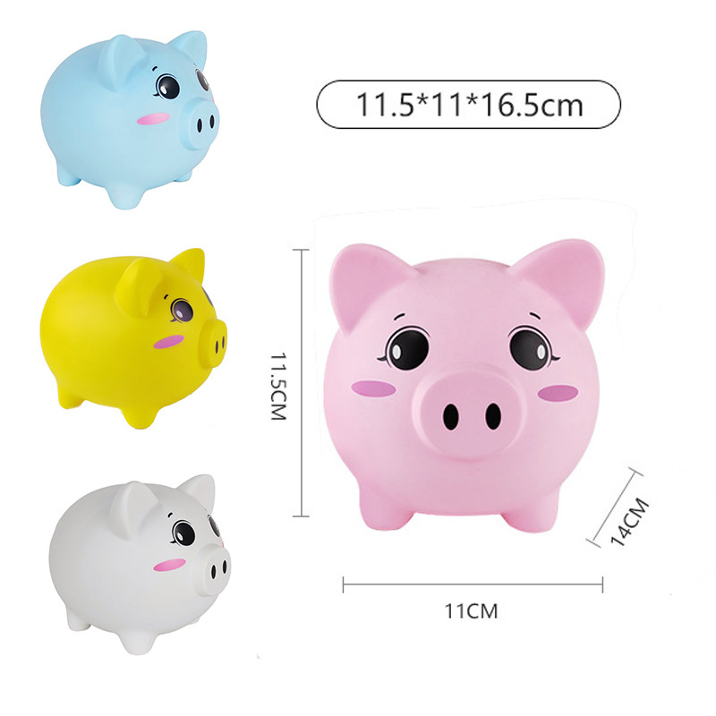 Enamel Piggy Bank Cartoon Antifall Animal Saving Jar High Capacity Saving Jar Ornament Desktop