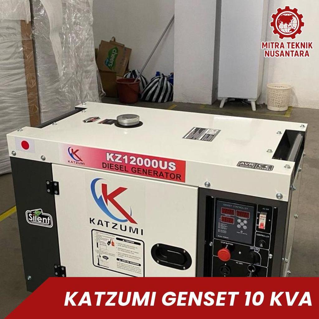 Katzumi Genset 10 KVA Solar BG12000US 8000 Watt Silent Diesel 100% Full Tembaga Paket Lengkap Garans