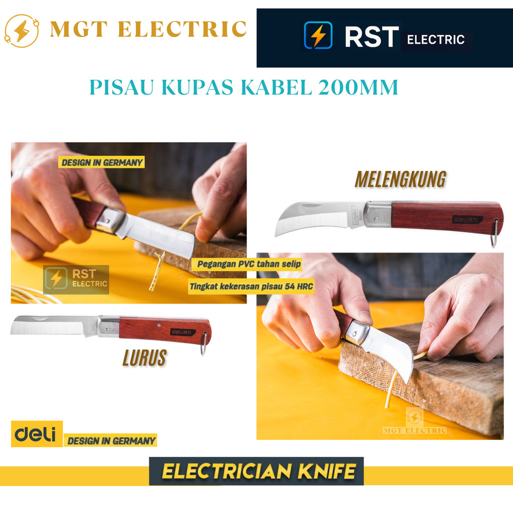 PISAU KUPAS KABEL LURUS / PISAU KUPAS KABEL MELENGKUNG Deli 200mm