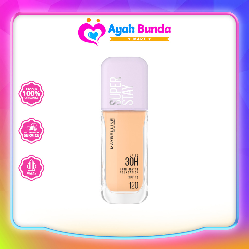 Maybelline Superstay Lumi Matte Liquid Foundation 35 mL – coverage transferproof | Ayah Bunda Mart