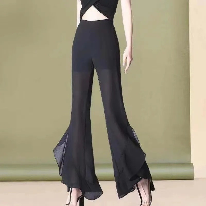 Long Pants Draped Dance Pants / New Chiffon Women's Pants