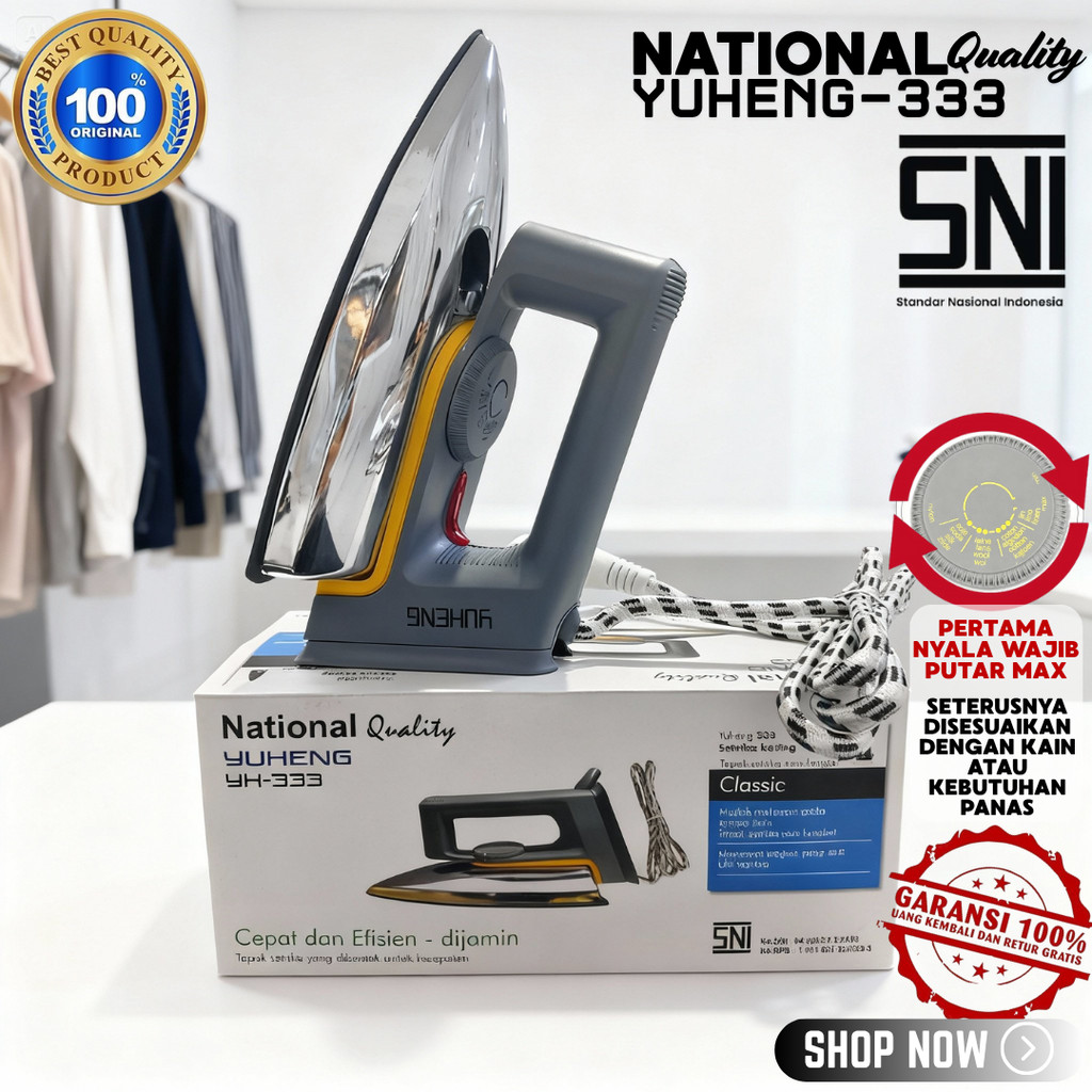 [LIVE] YH-333 TD-333 Setrika listrik Gosokan pakaian setrika pakaian Dry Iron TD-333 ANTI LENGKET TE