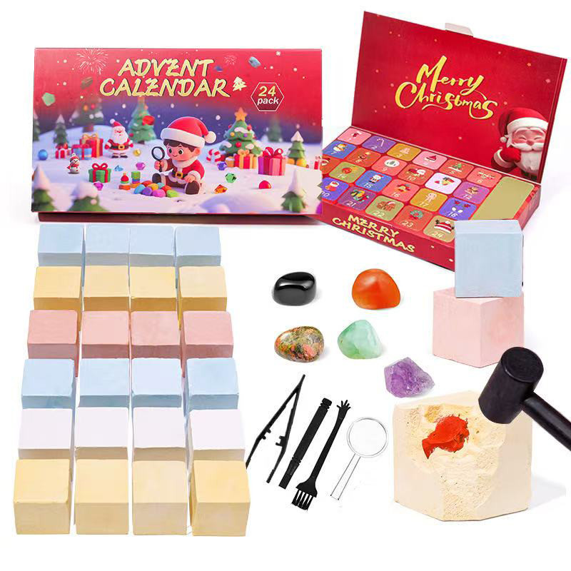 1PC Natural Crystal Tumbling Stones Kit Christmas Poke Box Adventure Mining Blind Gift for Children 