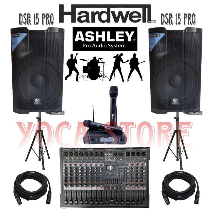 Paket Karaoke DSR 15PRO 15 Inch Mixer ASHLEY 12 Channel 2 Mic ORIGINAL