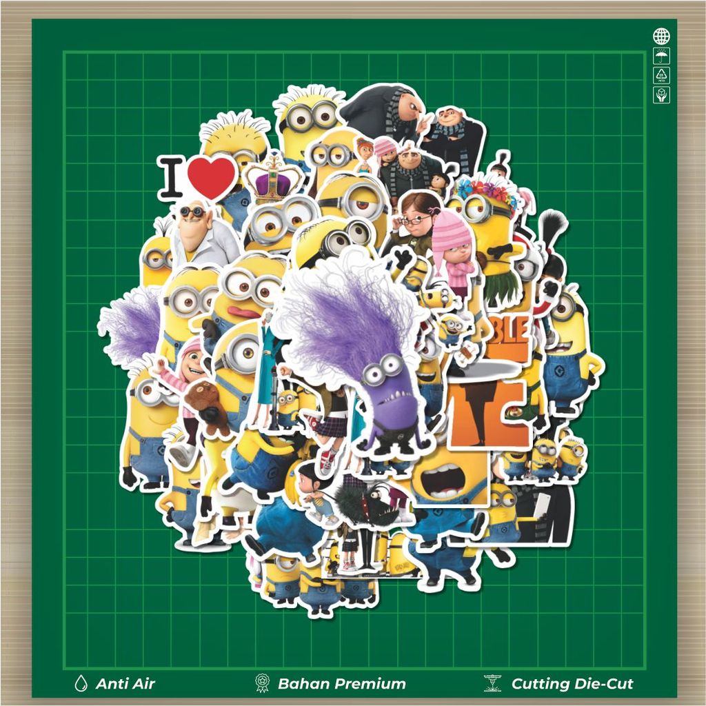HOT 50 PCS Stiker  Despicable Me Minions 2 Dekorasi Lucu Kreatif untuk Notebook, Skateboard, HP