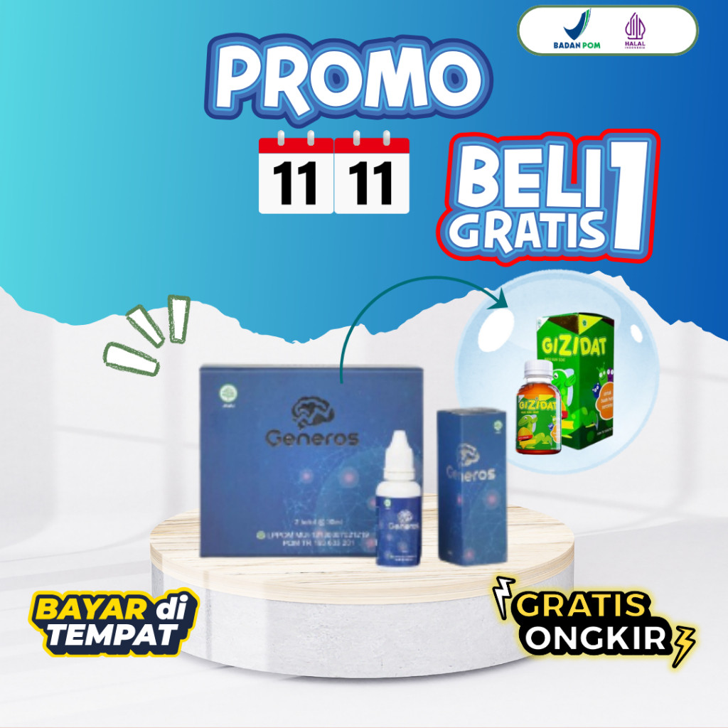 [HEIMORY] GENEROS Vitamin Otak FREE GIZIDAT Asli Original 1 Box Isi 2 Botol bantu anak speech delay 