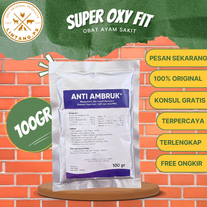 Anti Ambruk+ 100 gram - Suplemen Sapi Sakit - Suplemen Ternak - Suplemen Ternak Sakit - Obat sapi Am