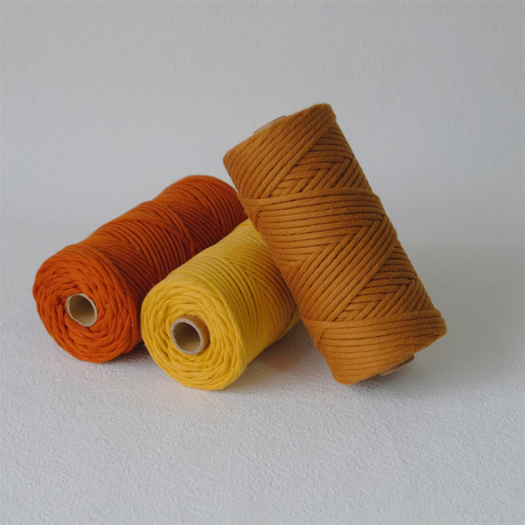 3mm Twisted Cotton Rope Single Strand 100m Macrame Cord for DIY Crafts Home Decor