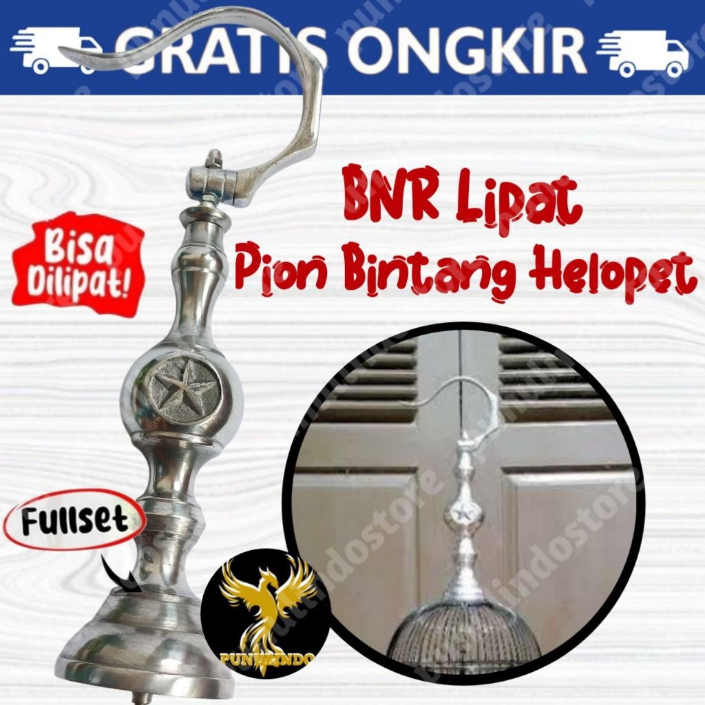 Gantungan Cantolan Sangkar Lipat BNR fullset pion pleci lovebird panjang bintang
