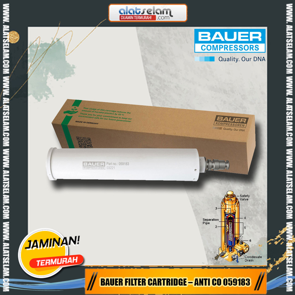 Bauer Filter Cartridge – Anti CO 059183 / Filter Catridge Kompressor Bauer / Filter Cartridge Mesin 