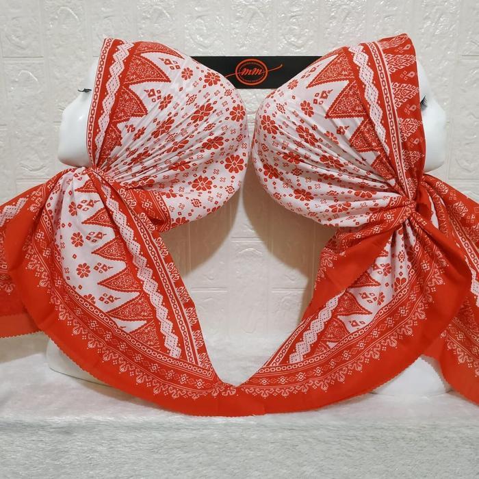 TREND FASHION ~[ Mall ] HIJAB SEGIEMPAT MOTIF VOAL MERAH PUTIH LASERCUT JILBAB 17 AGUSTUSAN DEWASA M