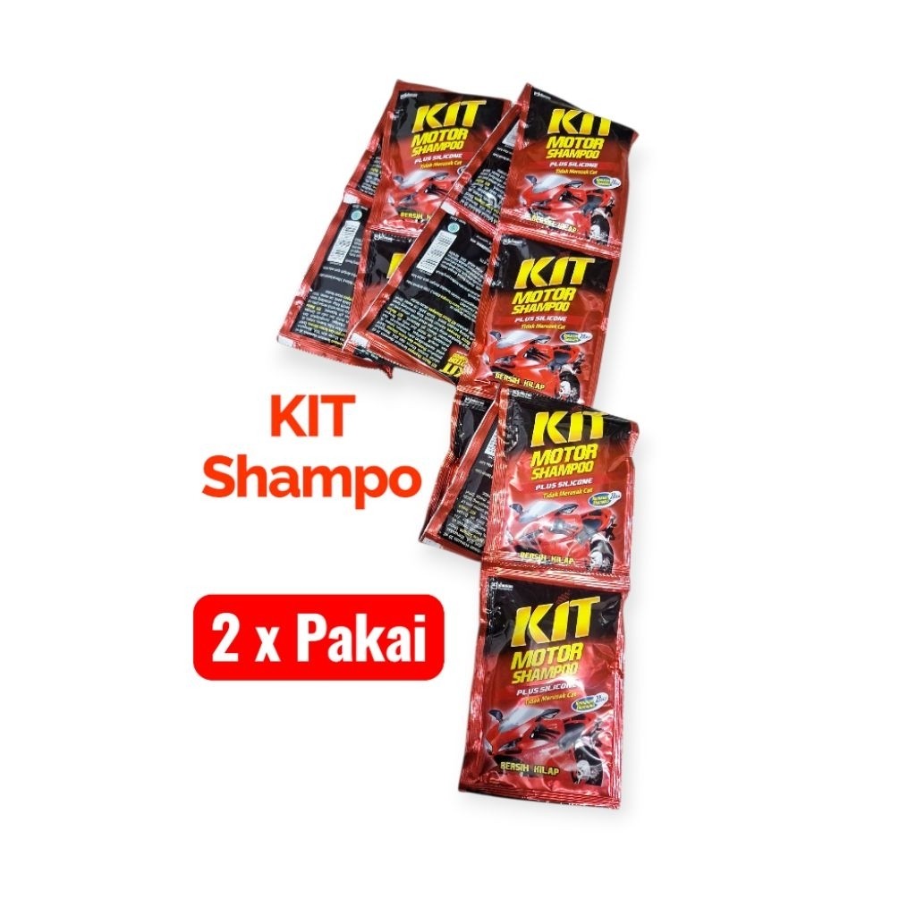 KIT SHAMPO MOTOR Merah /kit isi 12/KIT Shampo Pencuci/shampo motor Busa