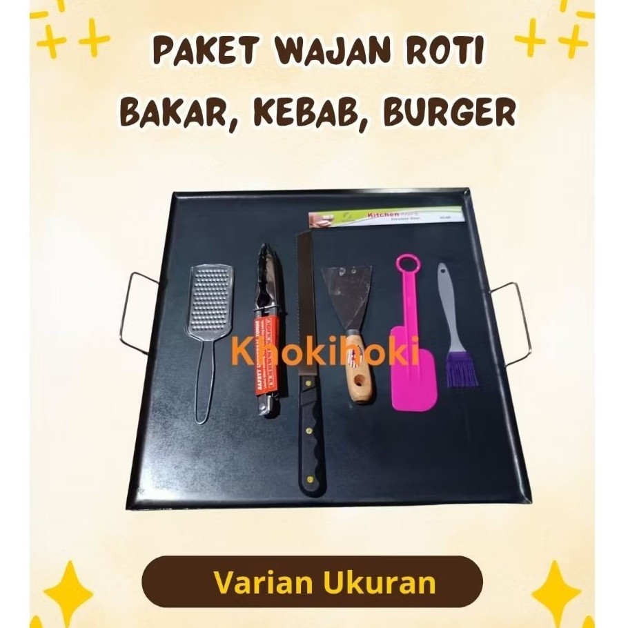 Paket Lengkap Wajan Roti Bakar / Wajan Martabak Telur Nasi Bakar Steak Ayam