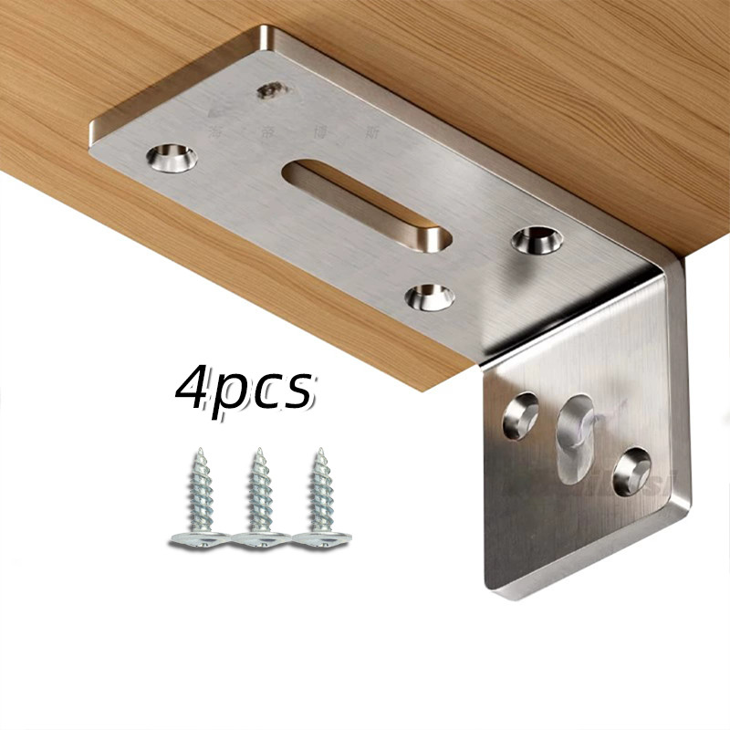 4pcs Plat Siku L Stainless / Bracket Siku L / Siku L Besi Stainless /  Siku Rak Dinding