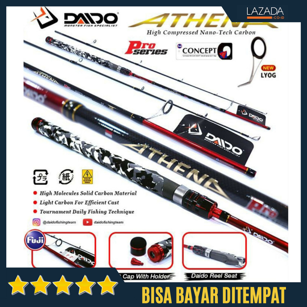 Joran Pancing Daido Athena pro series 180 joran carbon solid fuji ring - Alat Pancing Joran Mancing 