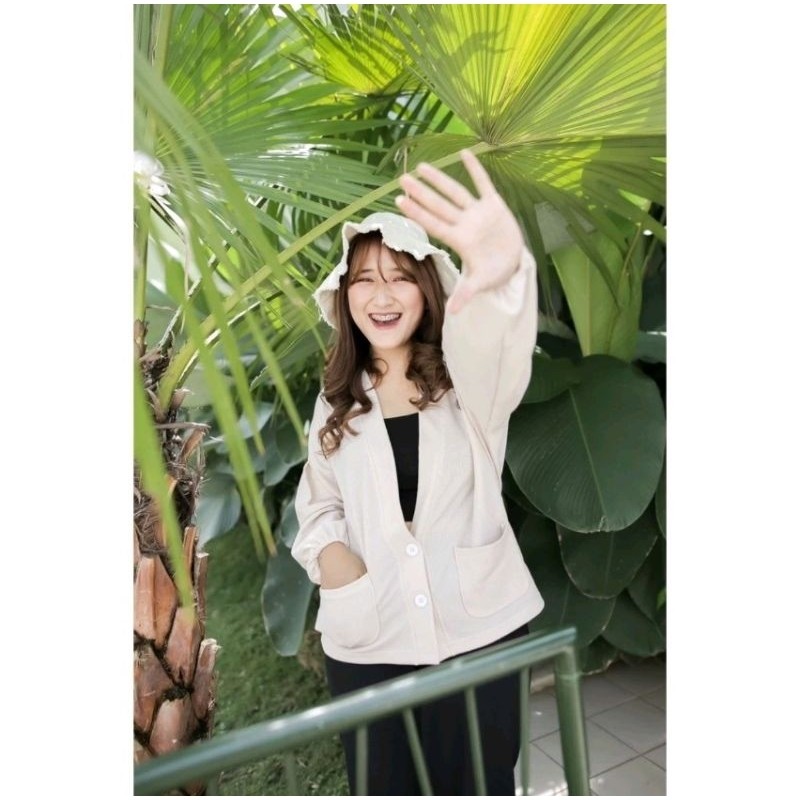 CARDIGAN WAFFLE OVERSIZE / OUTWEAR WANITA / YUMNA OUTER