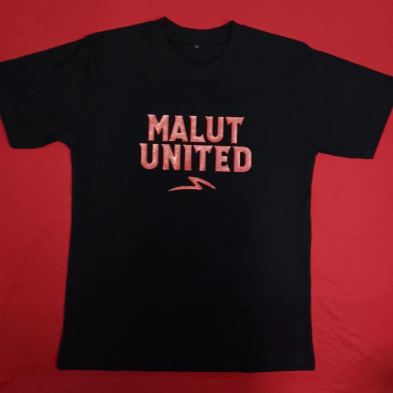 Baju Kaos Tshirt Official Malut United Hitam katun Combed 30s Nyaman adem tidak gerah