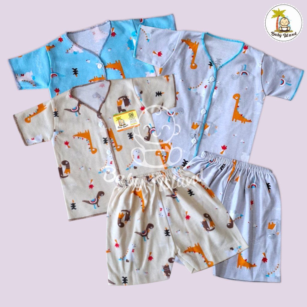 SETELAN BAJU BAYI NEWBORN LAKI PEREMPUAN / PIYAMA BAJU TIDUR ANAK BAYI OBLONG LENGAN PENDEK KANCING 