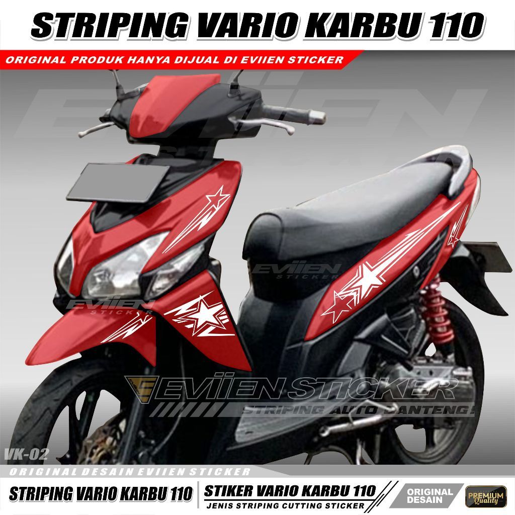 evin.sticker STIKER STRIPING VARIO KARBU 110 OLD STRIPING MOTIF BINTANG CUTTING STICKER
