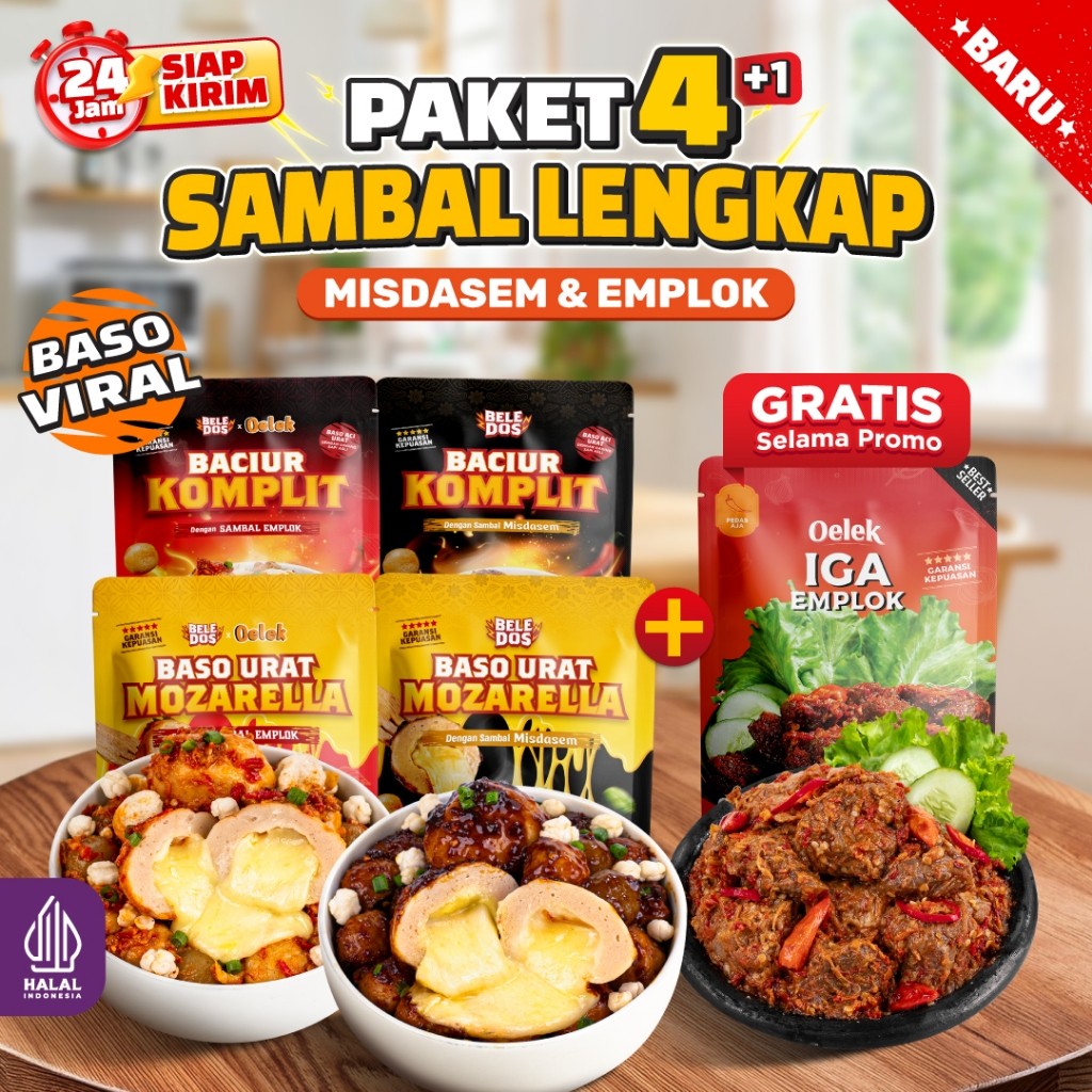 Salute Store PROMO [Promo paket 4+1] Gratis 1 Pouch - Beledos Baso Keju Mozarella + Baciur Komplit S