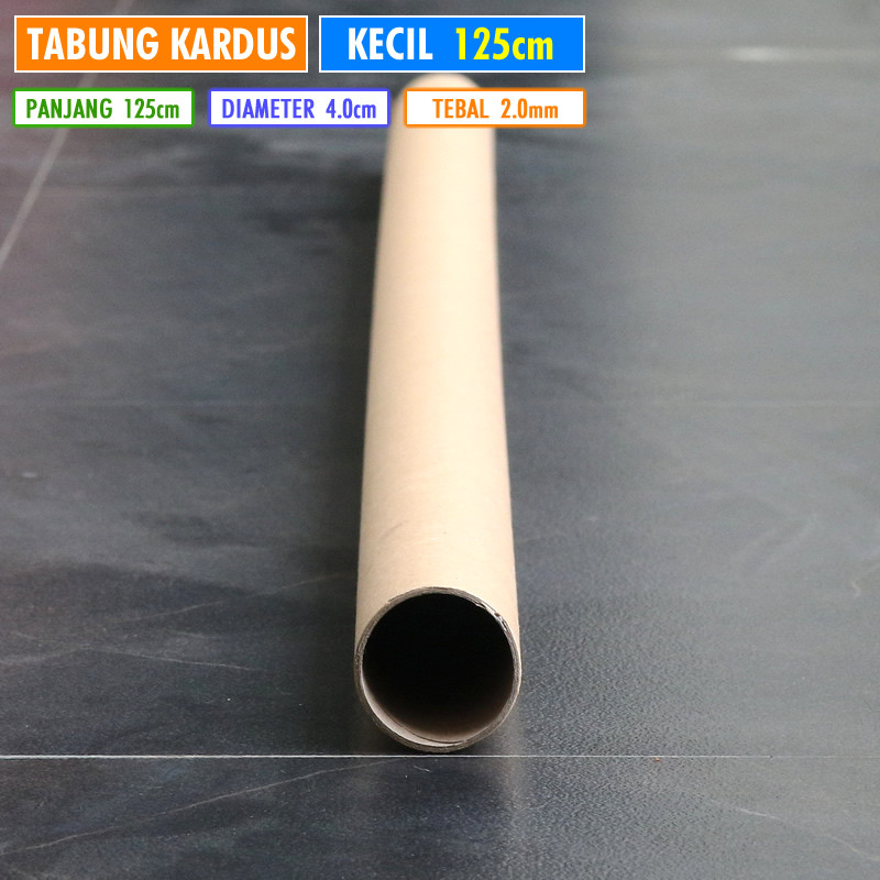 Tabung Kardus 125cm Kecil D.40mm Selongsong Paper Core Tube Karton Bulat T.2mm Kemasan Gulungan Kert