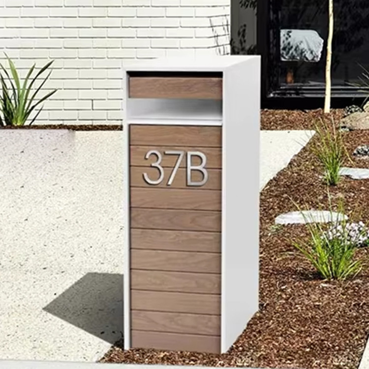 Home Large Package Waterproof Outside Metal Steel Letter Mail Mailbox Post Freestanng Outdoor Smart 