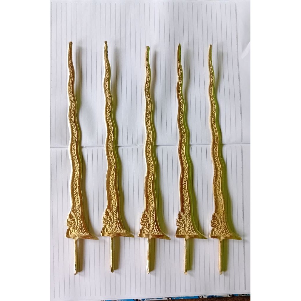 Keris Kuningan Nogo Rojo Luk 11 Panjang 28 Cm JM