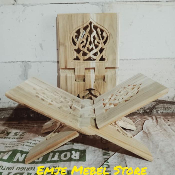 rekal kayu jati rekal al quran meja lipat kayu