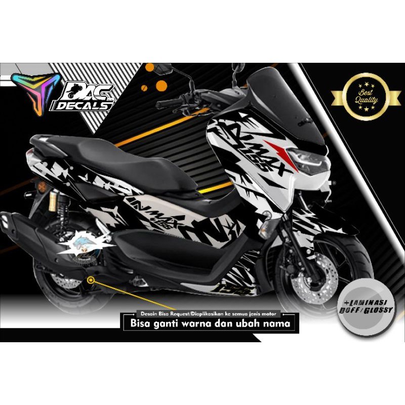 Stiker Striping Sticker Decal NMAX New abstrak Black white full body Murah Berkwalitas