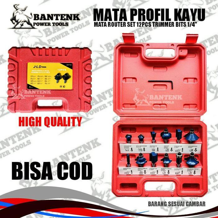 MATA PROFIL KAYU SET 12PCS TIGER TOOL. MATA ROUTER MATA TRIMER. PROFIL KAYU. MATA PROFIL KAYU 1/4inc